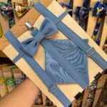 Cinta para cabello azul con lazo y tirantes ajustables, accesorios de moda para niños.