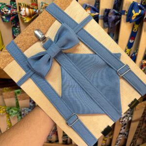 Cinta para cabello azul con lazo y tirantes ajustables, accesorios de moda para niños.