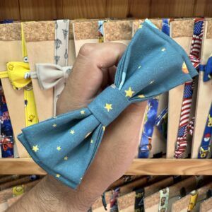 1. Lazo de tela azul con estrellas amarillas, accesorios de moda para niños y bebés.