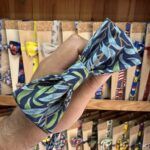 1. Pajarita estampada azul y verde para mujer y hombre, accesorios de moda original.