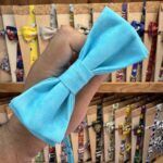 Tira de pelo de tela azul para lazos y accesorios de moda, en tienda de accesorios infantiles y creativos.
