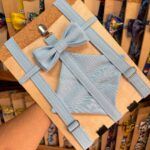 1. Corbata y cinturón en color azul para niños, accesorios de moda infantil.