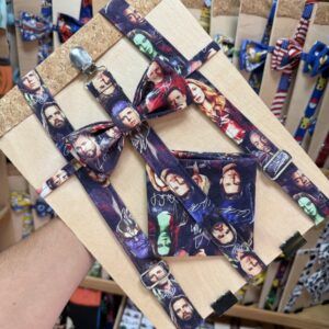 Cinta de tela con personajes de la serie La Casa de Papel, ideal para accesorios y moda.