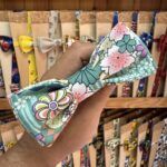 1. Lazo de tela con estampado floral para accesorios de moda y cabello.