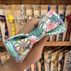 1. Lazo de tela con estampado floral para accesorios de moda y cabello.