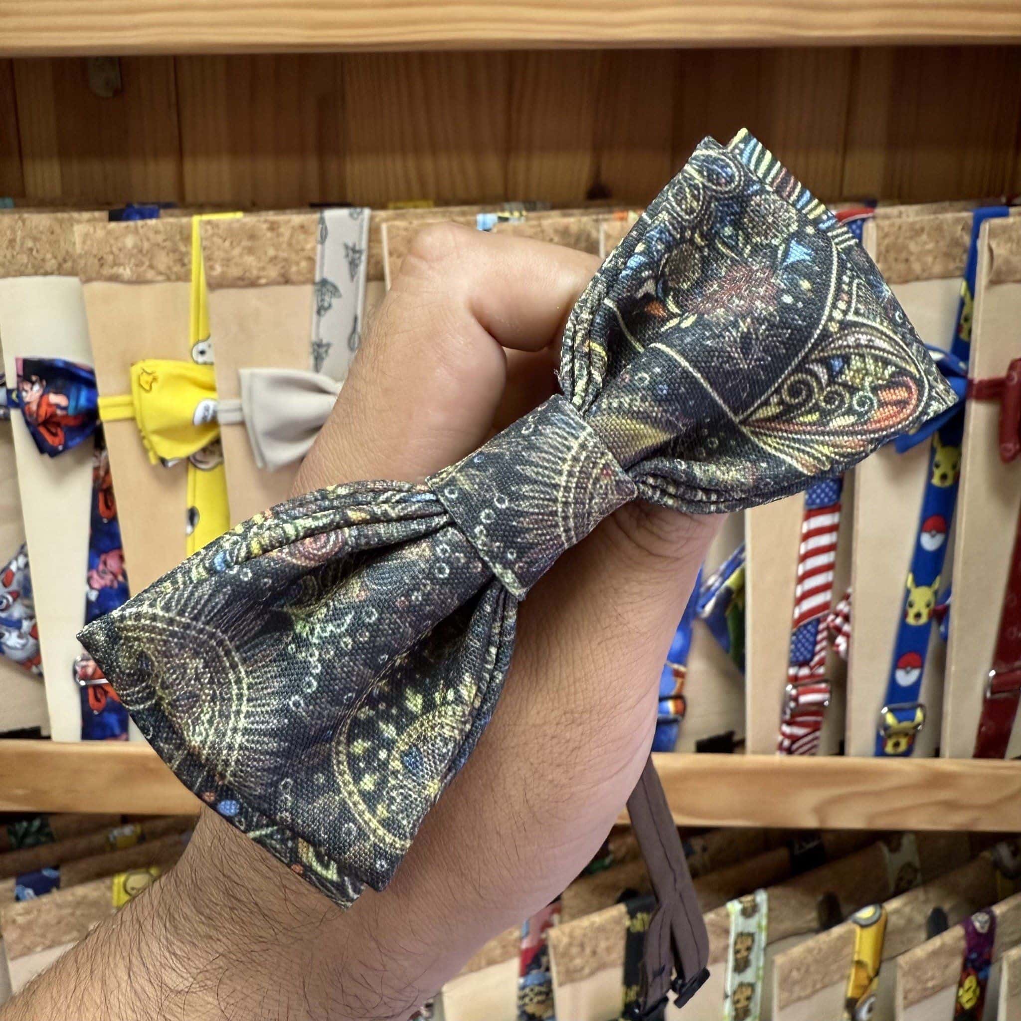 1. Lazo de tela con diseño artístico colorido para hombre, accesorios de moda únicos.