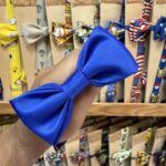 Tituloreto: Corbata de moño azul para niños y adultos, accesorios de moda.