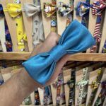 1. Lazo de tela azul brillante para accesorios, moda DIY y regalos personalizados.