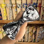 Tocado de tela con ilustración de mujer, accesorios de moda estilo japonés, diadema de tela negra y blanca para mujer, peineta con diseño artístico, accesorios con estilo vintage.