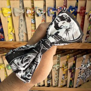 Tocado de tela con ilustración de mujer, accesorios de moda estilo japonés, diadema de tela negra y blanca para mujer, peineta con diseño artístico, accesorios con estilo vintage.