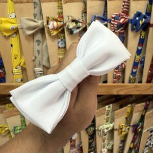 1. Pajarita blanca de tela para niños y adultos, decorativa y elegante.