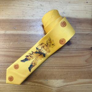 Pañuelo amarillo con diseño de Goku y bolas de dragón, estilo anime, accesorios de cosplay, Dragon Ball, cosplay y ropa temática anime.