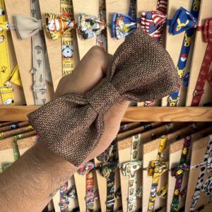 1. Lazo de tela de arpillera marrón, accesorios para niños y adultos.