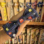 Galaxy de Pac-Man, lazo de tela con diseño gaming, accesorios de moda para niños, geek y gamers.