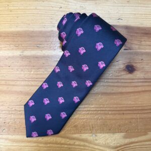 Niño Kirby rosa en corbata elegante azul marino para niños y adultos, accesorios de moda.