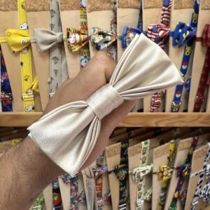 1. Pajarita de seda crema para mujer, accesorios elegantes y sofisticados.