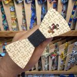 1. Lax wooden bow tie puzzle accessory, handcrafted and stylish for men and women.