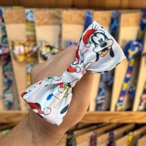1. Lazo de Mickey Mouse Navidad en satén, decoración festiva, regalo navideño original.
