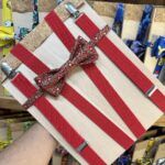 Lazo de tela con diseño navideño para accesorios de moda y bricolaje.
